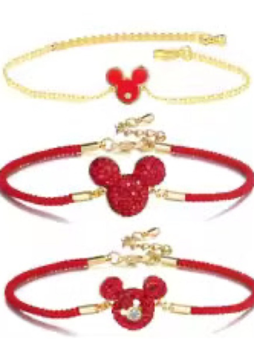 Minnie & Mickey Mouse Ears Jewelry Set Necklace Earrings & Bracelet $75- 1 piece - Picture 10 of 14